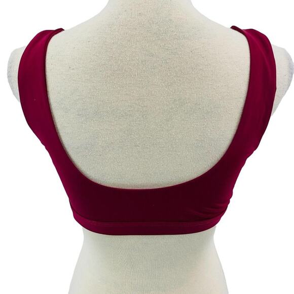 Dippin' Daisy's Sporty Swim Top Burgundy Womens Medium - Picture 4 of 9